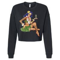 Hawaiian Pin Up Cropped Pullover Crew
