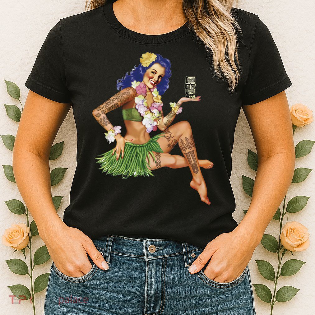 Hawaiian Pin Up Womens T-Shirt
