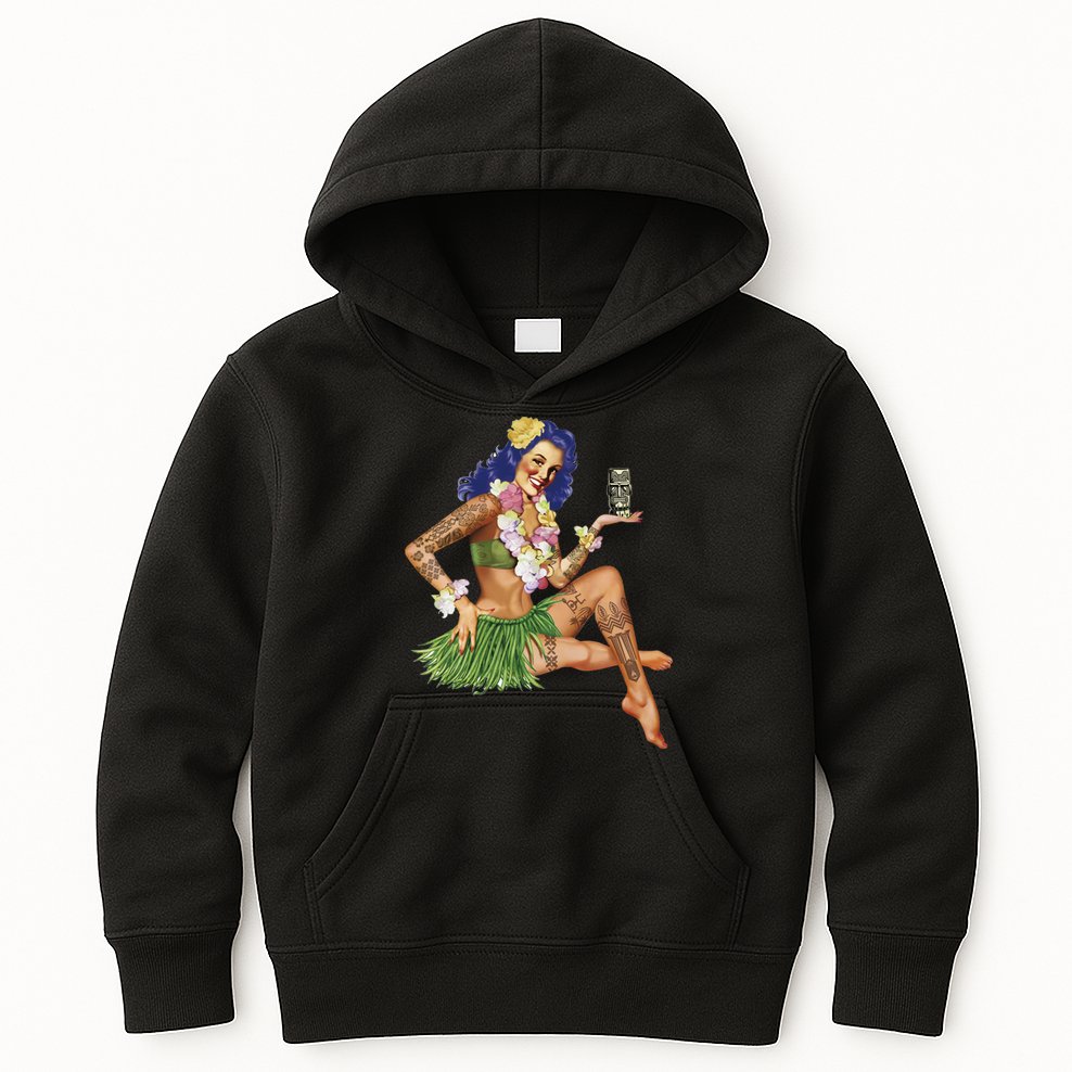 Hawaiian Pin Up Kids Hoodie