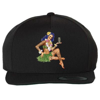 Hawaiian Pin Up Wool Snapback Cap