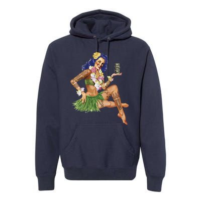 Hawaiian Pin Up Premium Hoodie