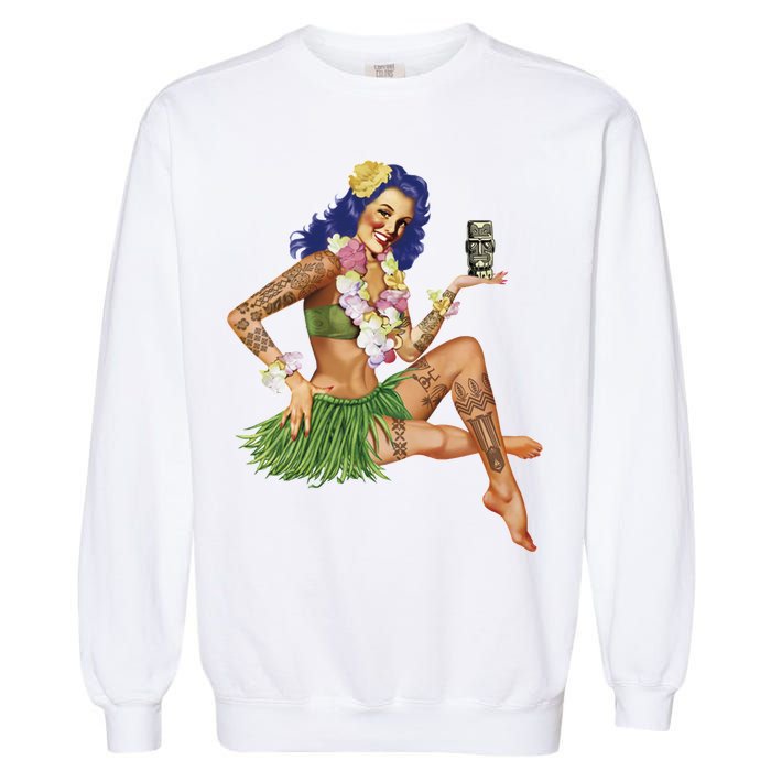 Hawaiian Pin Up Garment-Dyed Sweatshirt