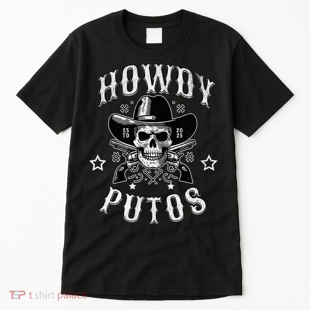 Howdy Putos Vintage Western Cowboy Skull Tall T-Shirt