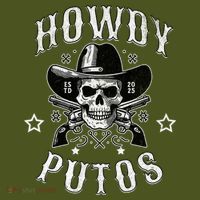 Howdy Putos Vintage Western Cowboy Skull T-Shirt
