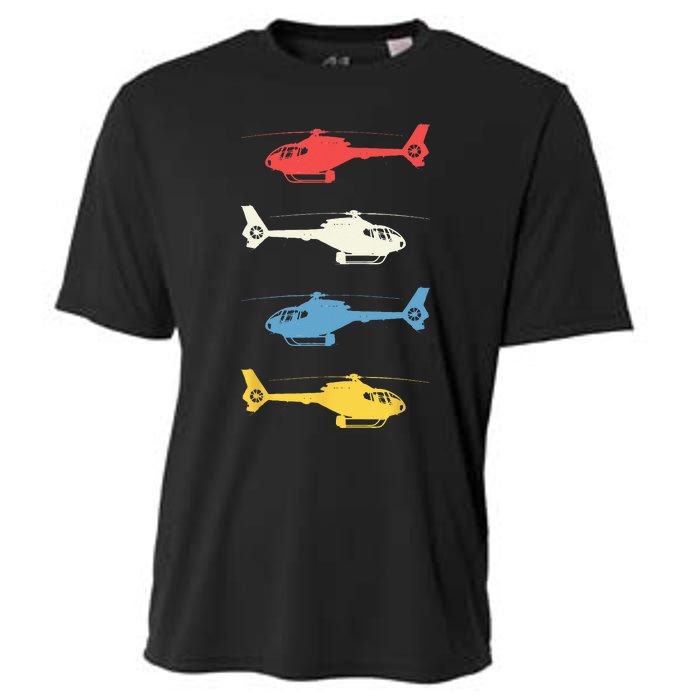 Helicopter Pilot Vintage Aviation Flying Helicopters Pilots Cooling Performance Crew T-Shirt