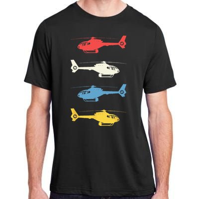 Helicopter Pilot Vintage Aviation Flying Helicopters Pilots Adult ChromaSoft Performance T-Shirt