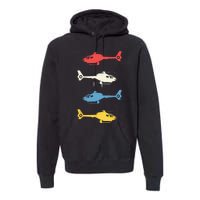 Helicopter Pilot Vintage Aviation Flying Helicopters Pilots Premium Hoodie