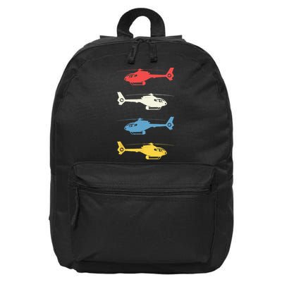 Helicopter Pilot Vintage Aviation Flying Helicopters Pilots 16 in Basic Backpack