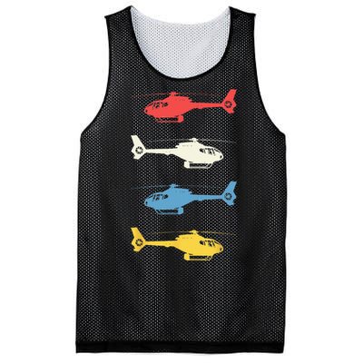 Helicopter Pilot Vintage Aviation Flying Helicopters Pilots Mesh Reversible Basketball Jersey Tank