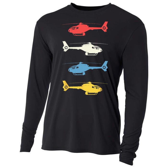 Helicopter Pilot Vintage Aviation Flying Helicopters Pilots Cooling Performance Long Sleeve Crew