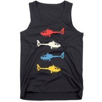 Helicopter Pilot Vintage Aviation Flying Helicopters Pilots Tank Top