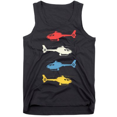 Helicopter Pilot Vintage Aviation Flying Helicopters Pilots Tank Top