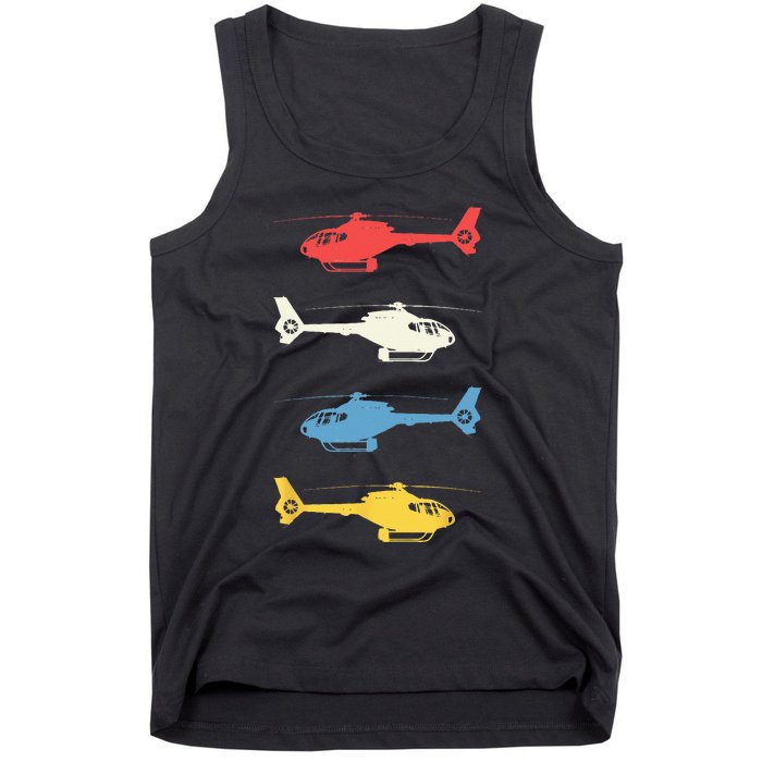 Helicopter Pilot Vintage Aviation Flying Helicopters Pilots Tank Top