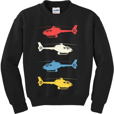 Helicopter Pilot Vintage Aviation Flying Helicopters Pilots Kids Sweatshirt