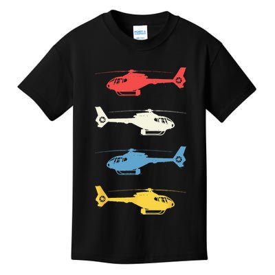 Helicopter Pilot Vintage Aviation Flying Helicopters Pilots Kids T-Shirt