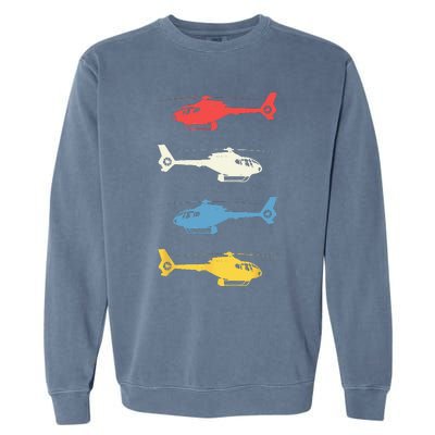 Helicopter Pilot Vintage Aviation Flying Helicopters Pilots Garment-Dyed Sweatshirt