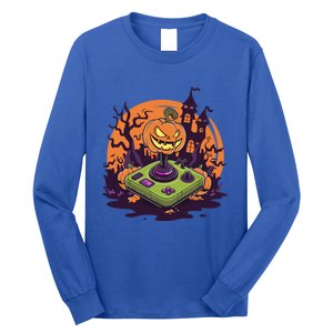 Halloween Pumpkin Video Gamer Controller Gaming Games Funny Gift Long Sleeve Shirt