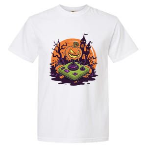 Halloween Pumpkin Video Gamer Controller Gaming Games Funny Gift Garment-Dyed Heavyweight T-Shirt