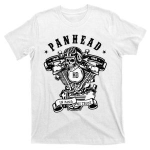 Hd Panhead Vtwin Motorcycle Rockabilly Skull Crossbones T-Shirt