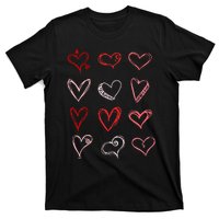 Hearts Pattern Valentines Day Cute Love Vday Pajama T-Shirt