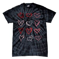 Hearts Pattern Valentines Day Cute Love Vday Pajama Tie-Dye T-Shirt