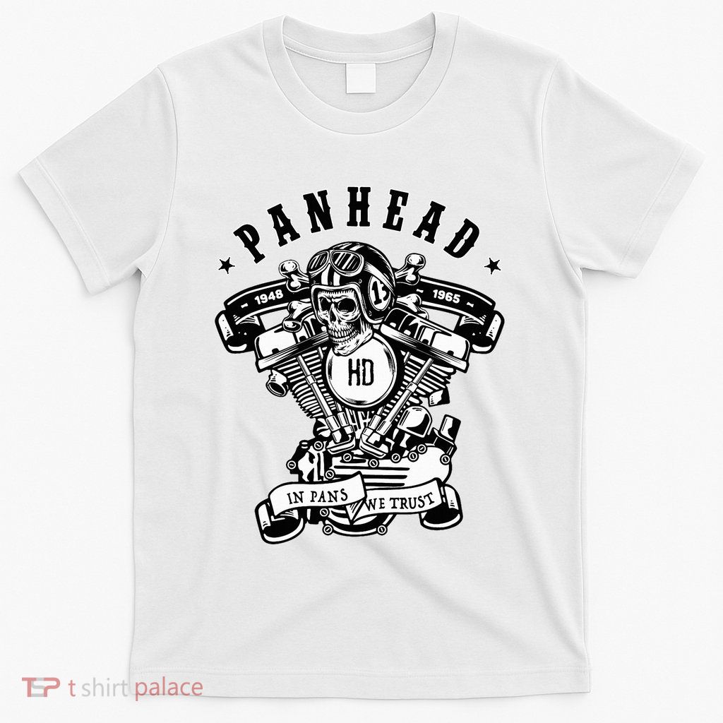 Hd Panhead Vtwin Motorcycle Rockabilly Skull Crossbones T-Shirt