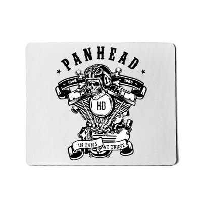 Hd Panhead Vtwin Motorcycle Rockabilly Skull Crossbones Mousepad