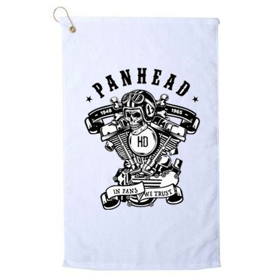 Hd Panhead Vtwin Motorcycle Rockabilly Skull Crossbones Platinum Collection Golf Towel