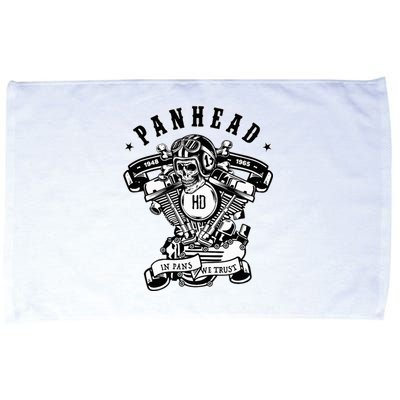 Hd Panhead Vtwin Motorcycle Rockabilly Skull Crossbones Microfiber Hand Towel