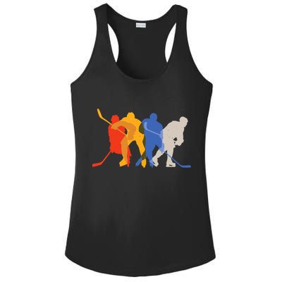 Hockey Players Vintage Retro Sports Gift Ladies PosiCharge Competitor Racerback Tank