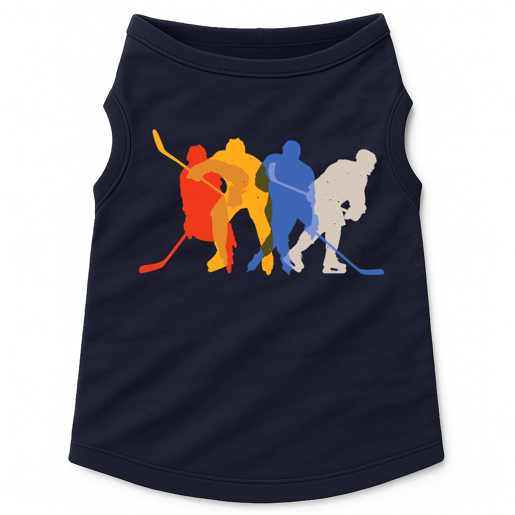 Hockey Players Vintage Retro Sports Gift Doggie Tank