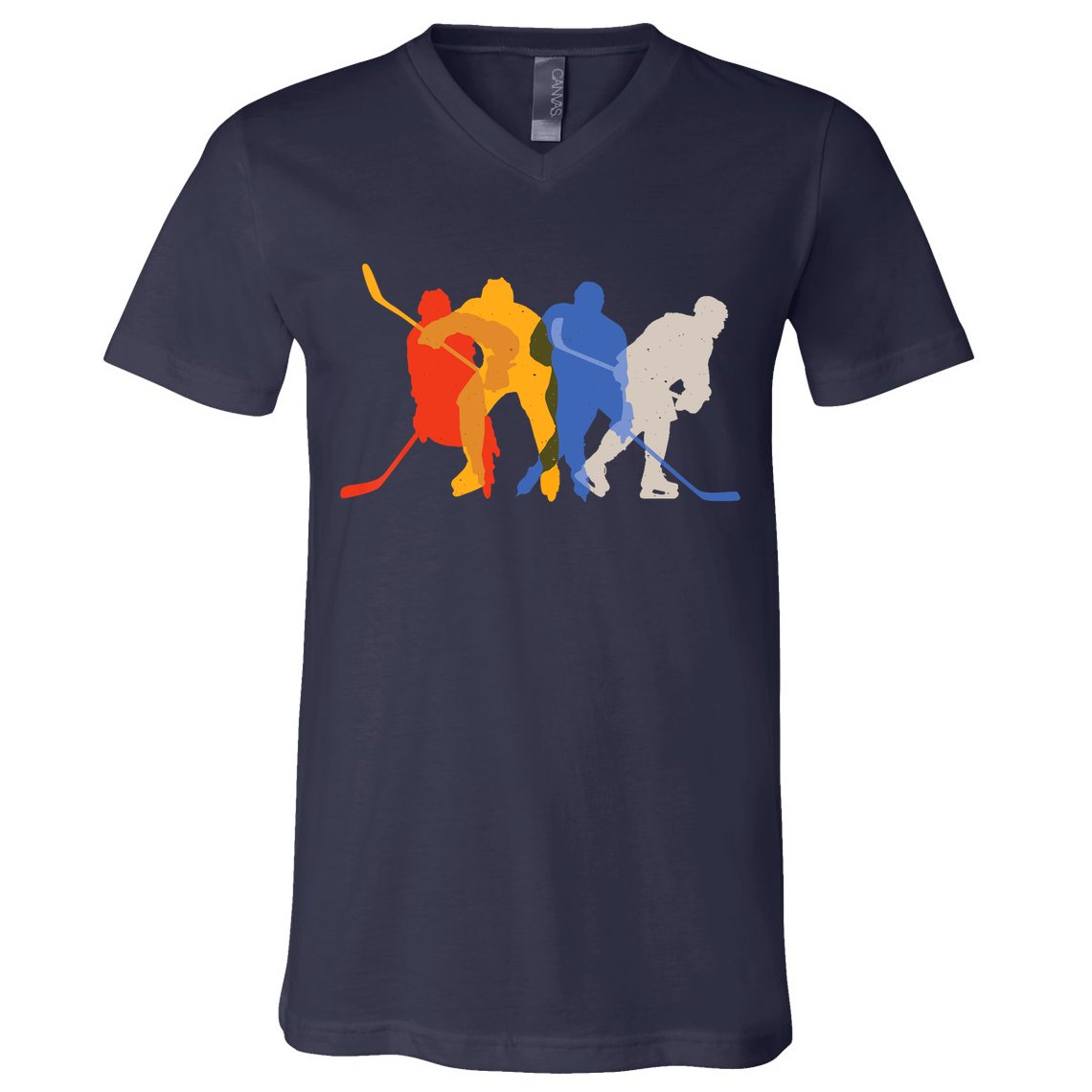 Hockey Players Vintage Retro Sports Gift V-Neck T-Shirt