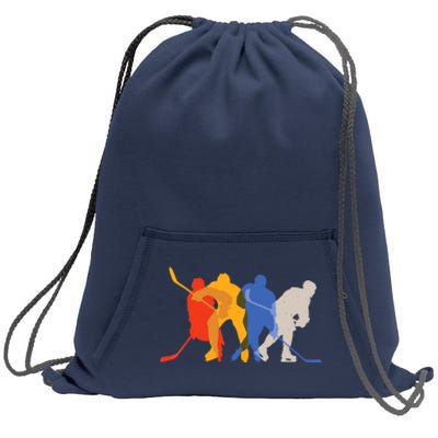 Hockey Players Vintage Retro Sports Gift Sweatshirt Cinch Pack Bag