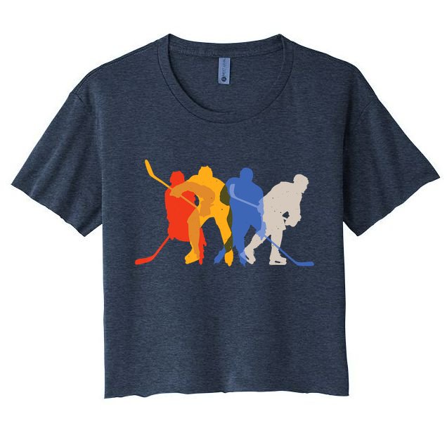 Hockey Players Vintage Retro Sports Gift Crop Top