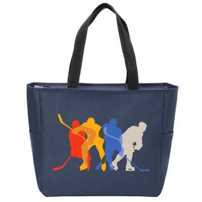 Hockey Players Vintage Retro Sports Gift Zip Tote Bag