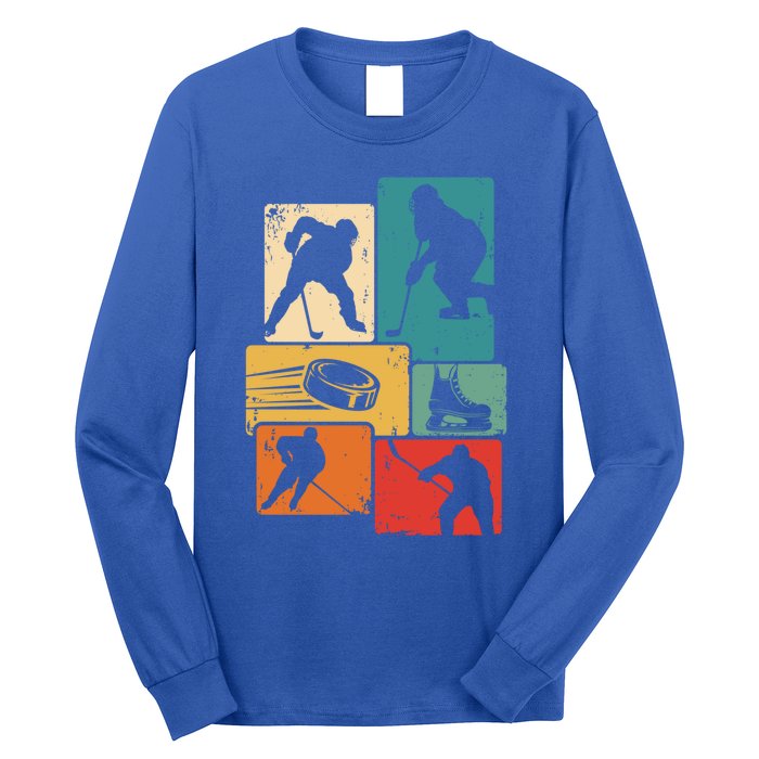 Hockey Player Vintage Ice Hockey Gift Long Sleeve Shirt