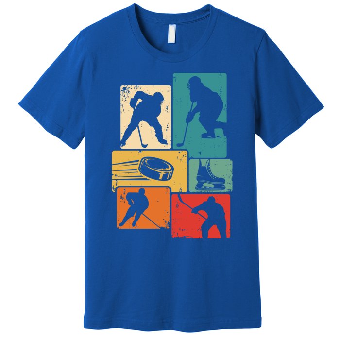 Hockey Player Vintage Ice Hockey Gift Premium T-Shirt