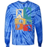 Hockey Player Vintage Ice Hockey Gift Tie-Dye Long Sleeve Shirt