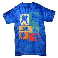 Hockey Player Vintage Ice Hockey Gift Tie-Dye T-Shirt