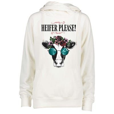 Heifer Please Vintage Country Sayings Heifer Womens Funnel Neck Pullover Hood