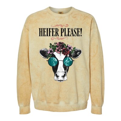 Heifer Please Vintage Country Sayings Heifer Colorblast Crewneck Sweatshirt