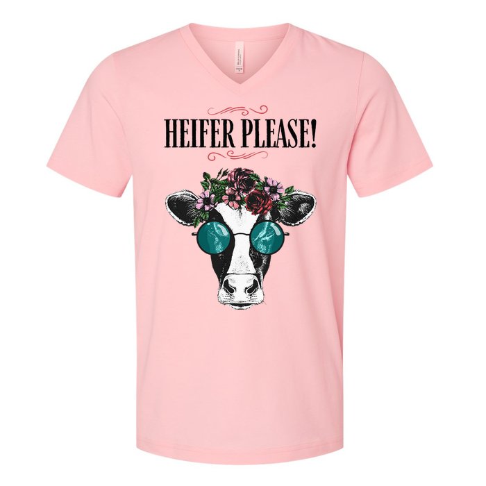 Heifer Please Vintage Country Sayings Heifer V-Neck T-Shirt