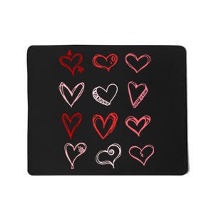 Hearts Pattern Valentines Day Cute Love Vday Pajama Mousepad