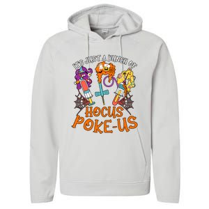 Hocus Pokeus Witch Nurse Halloween Medical Lab Tech Spooky Performance Fleece Hoodie