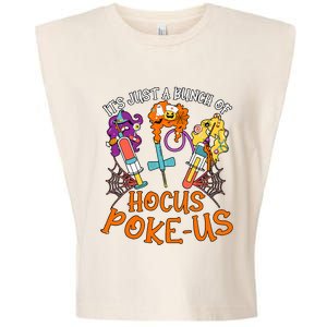 Hocus Pokeus Witch Nurse Halloween Medical Lab Tech Spooky Garment-Dyed Women's Muscle Tee