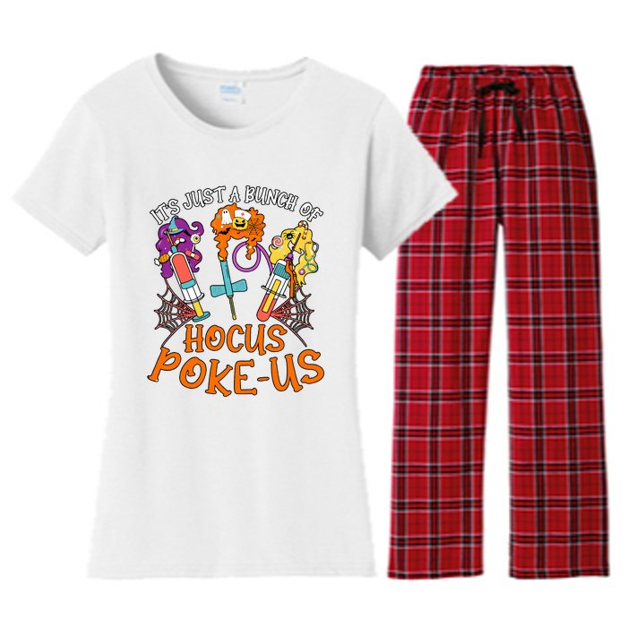 Hocus Pokeus Witch Nurse Halloween Medical Lab Tech Spooky Women's Flannel Pajama Set