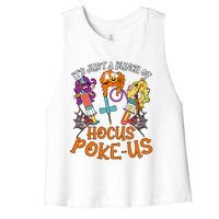 Hocus Pokeus Witch Nurse Halloween Medical Lab Tech Spooky Women's Racerback Cropped Tank