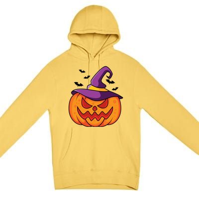 Halloween Pumpkin Witch Premium Pullover Hoodie