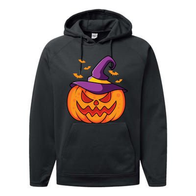 Halloween Pumpkin Witch Performance Fleece Hoodie