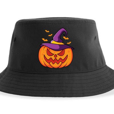 Halloween Pumpkin Witch Sustainable Bucket Hat